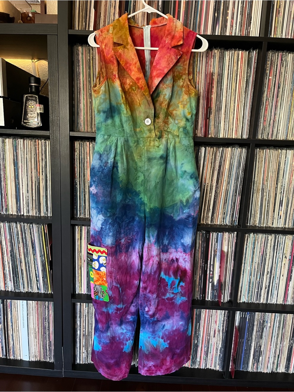 Rainbow Ice Dyed Partytime Suit with patchwork pocket for PHISH Festival 🌈⭕️🎉 - Picture 3 of 10